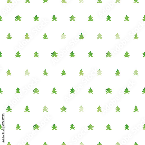 Vector christmas tree watercolor background