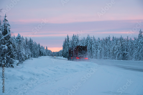 The Winter roads of Finland. photo