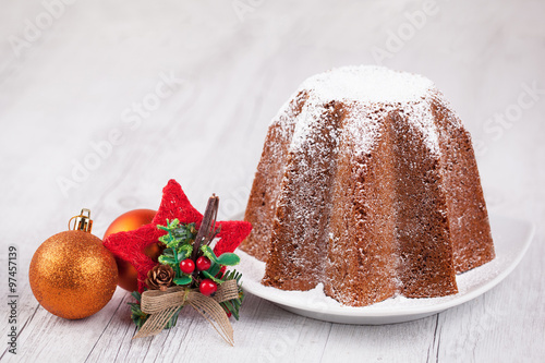 Pandoro, a typical Christmas sweet Italian photo