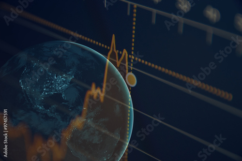 Earth and financial chart.