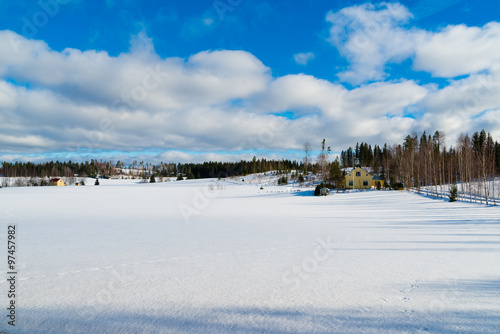 Winer in the finnish village.