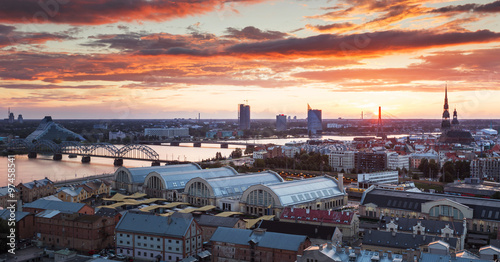 Panorama of Riga city. Latvia