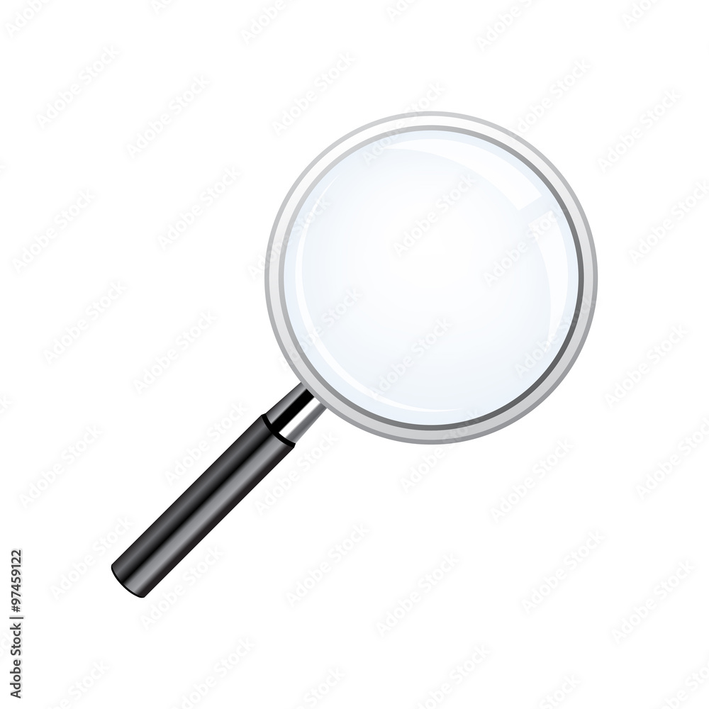 Realistic loupe, Magnifying Glass with black handle Realistic loupe, Magnifying Glass with black handle