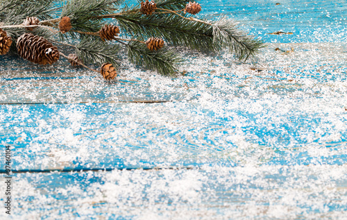 Christmas background with fir branches