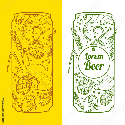 Beer can abstract ornament vector