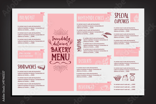 Restaurant cafe menu, template design.