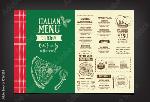 Restaurant cafe menu, template design.