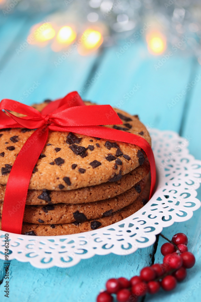 Chocolate cookies on a plate Chocolate cookies on a plate