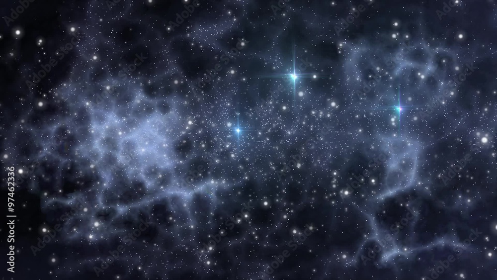 Universe with stars and cosmic gases in motion for interstellar travel backgrounds.