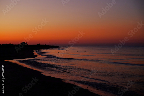 Beautiful sunset on seascape