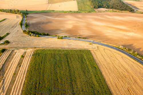 Aerial view of agricultural fields photo