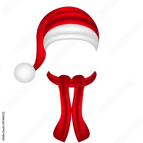 scarf and hat of Santa Claus
