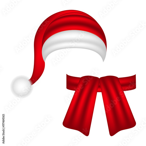 scarf and hat of Santa Claus