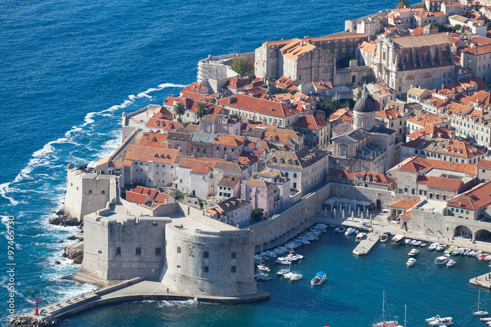 Dubrovnik old city top view 