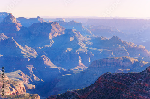 Morning view of the mountains inside Grand Canyon
