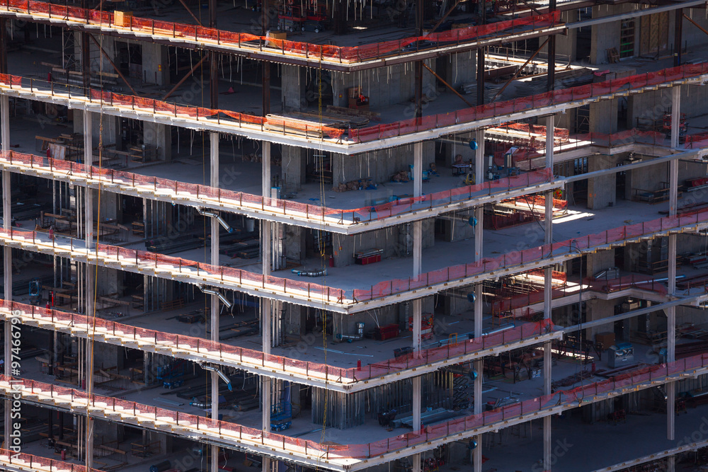 Naklejka premium Construction of building in Los Angeles city 