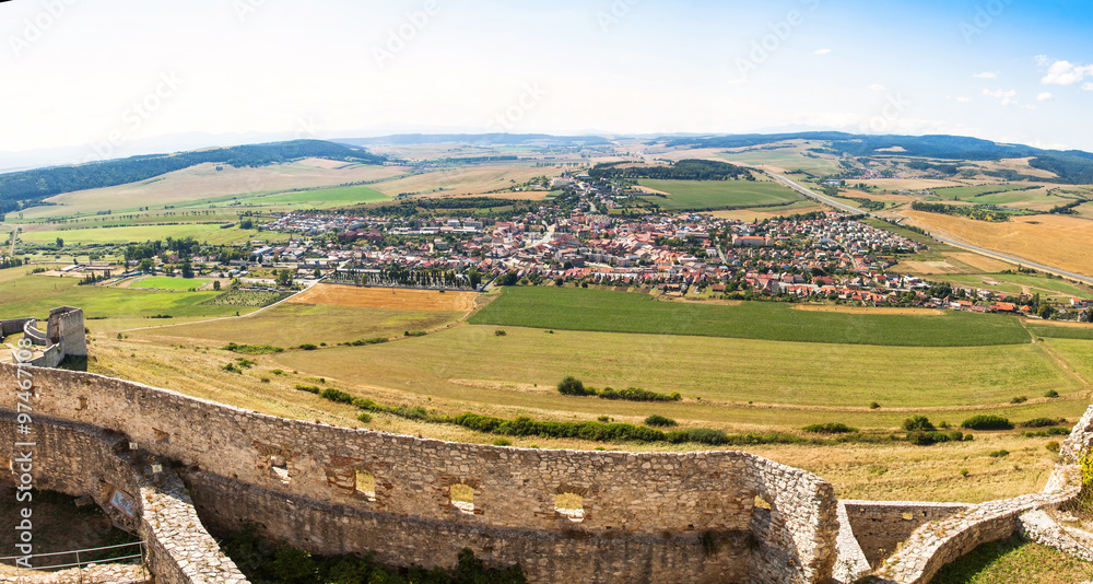 Panoramic view of Spisske Podhradie town, Slovakia