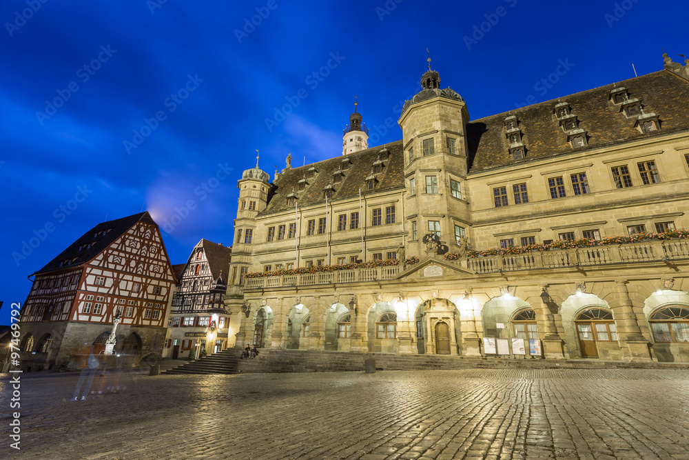 Rothenburg ob der Tauber, picturesque medieval city in Germany,