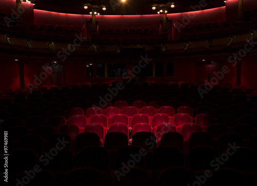 Red seats in a theater