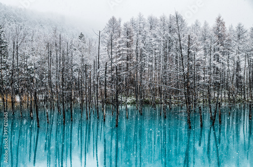 Biei Blue Pond photo