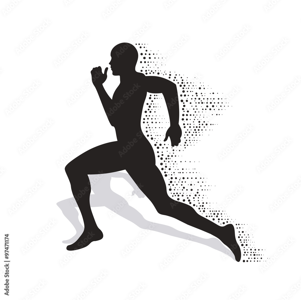 collapsing silhouette of the running athlete
