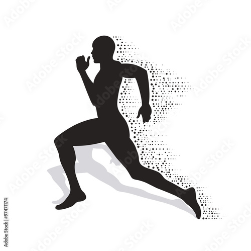 collapsing silhouette of the running athlete
