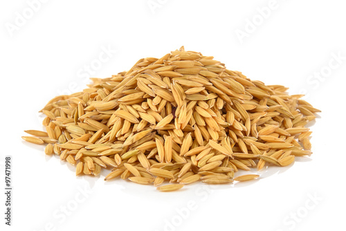 rice grains isolated on white background