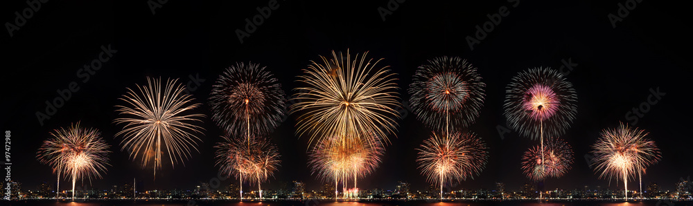 High resolution firework on black background