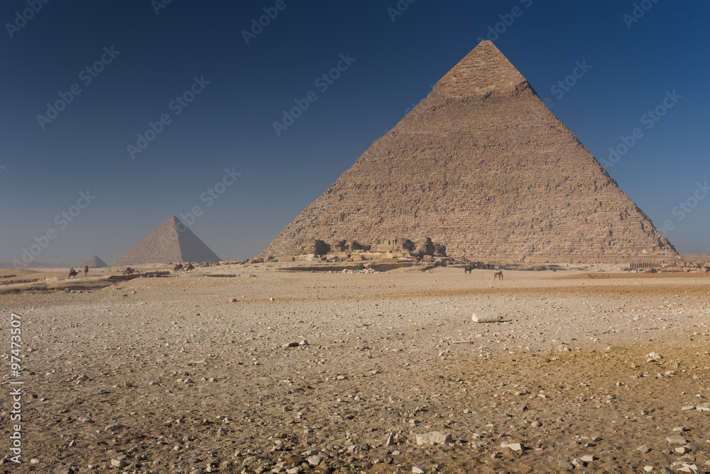 Egypt. Cairo - Giza. General view of pyramids