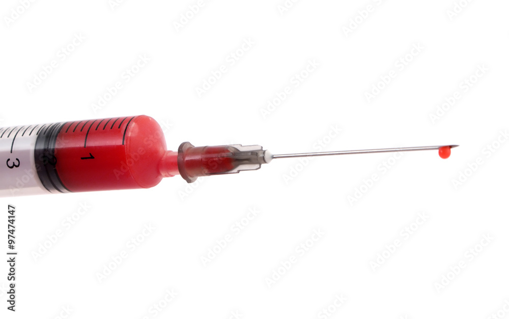 Syringe with red Syringe with red