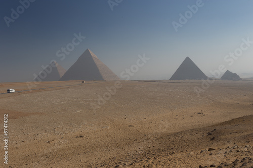 Egypt. Cairo - Giza. General view of pyramids © kanuman