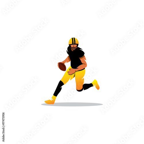 American football athlete. Vector Illustration.