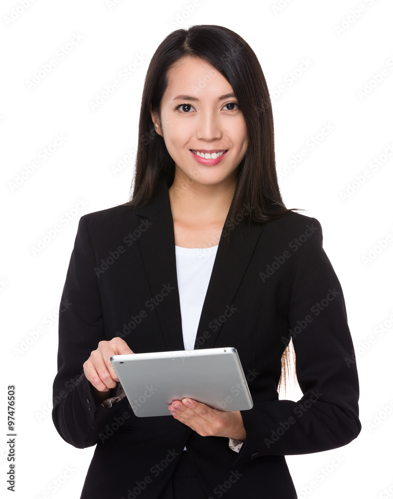Young Businesswoman use of the tablet pc Young Businesswoman use of the tablet pc