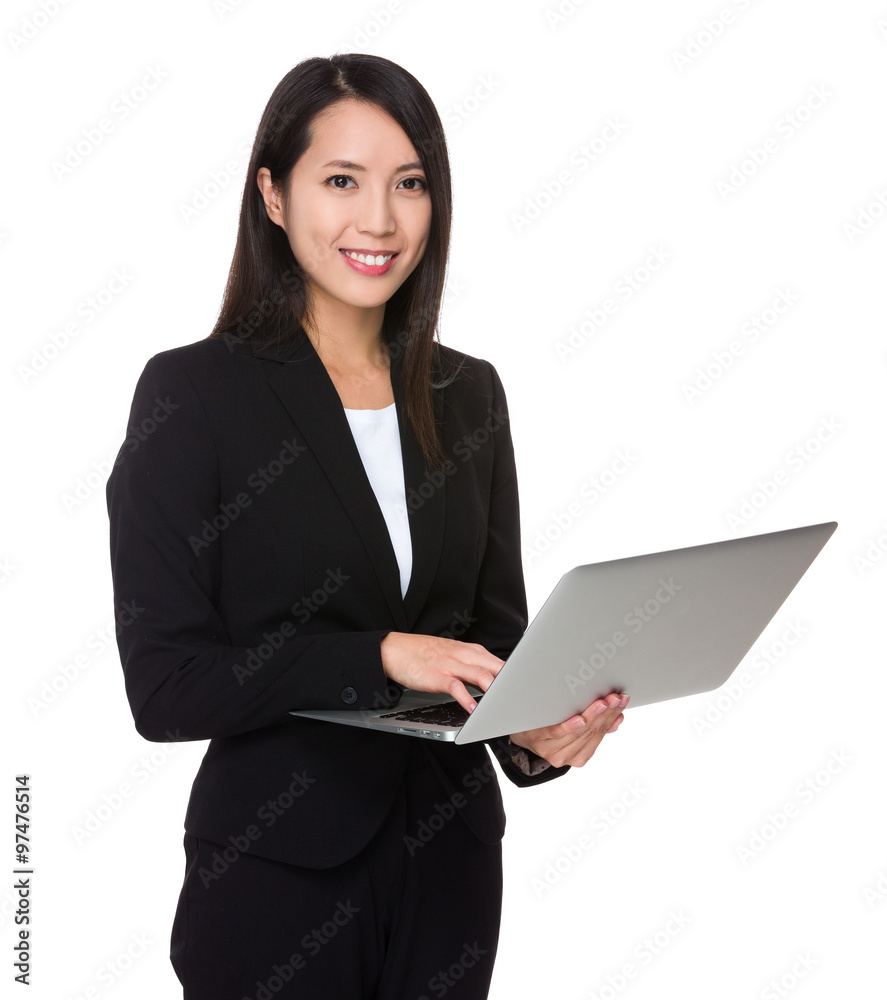Businesswoman use of the laptop computer Businesswoman use of the laptop computer