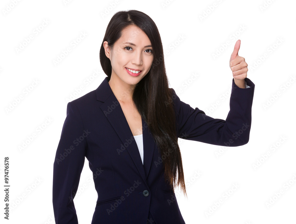 Asian Businesswoman showing thumb up gesture Asian Businesswoman showing thumb up gesture