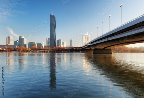 View on a modern city with a water reflection © TTstudio