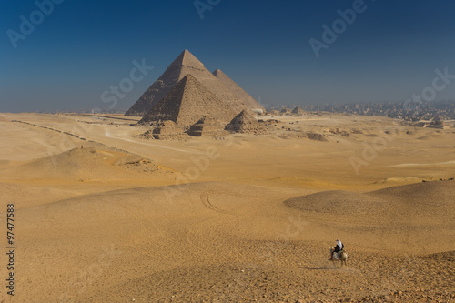 Egypt. Cairo - Giza. General view of pyramids from the Giza Plat