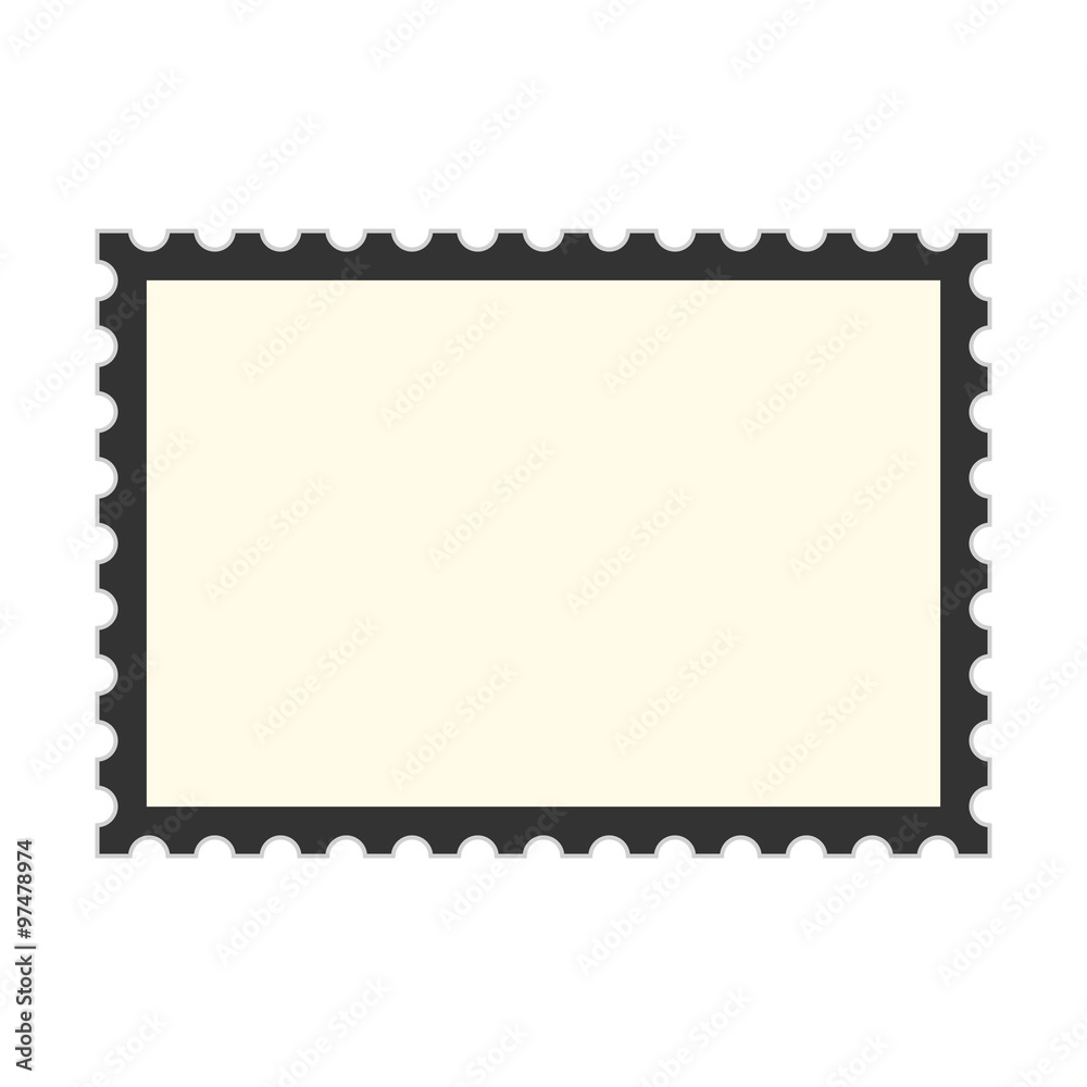 black postage stamp template