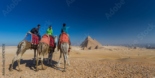 Egypt. Cairo - Giza. General view of pyramids from the Giza Plat