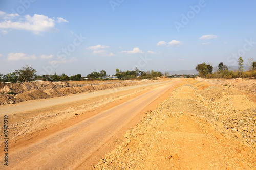 cross border highway construction At Mae Sot Special Economic Zone , Thailand 