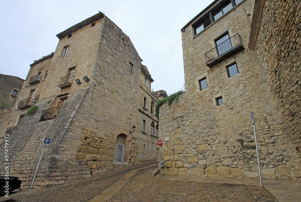 GIRONA, SPAIN - AUGUST 30, 2012: Jewish quarter in Girona. Catalonia. Spain GIRONA, SPAIN - AUGUST 30, 2012: Jewish quarter in Girona. Catalonia. Spain
