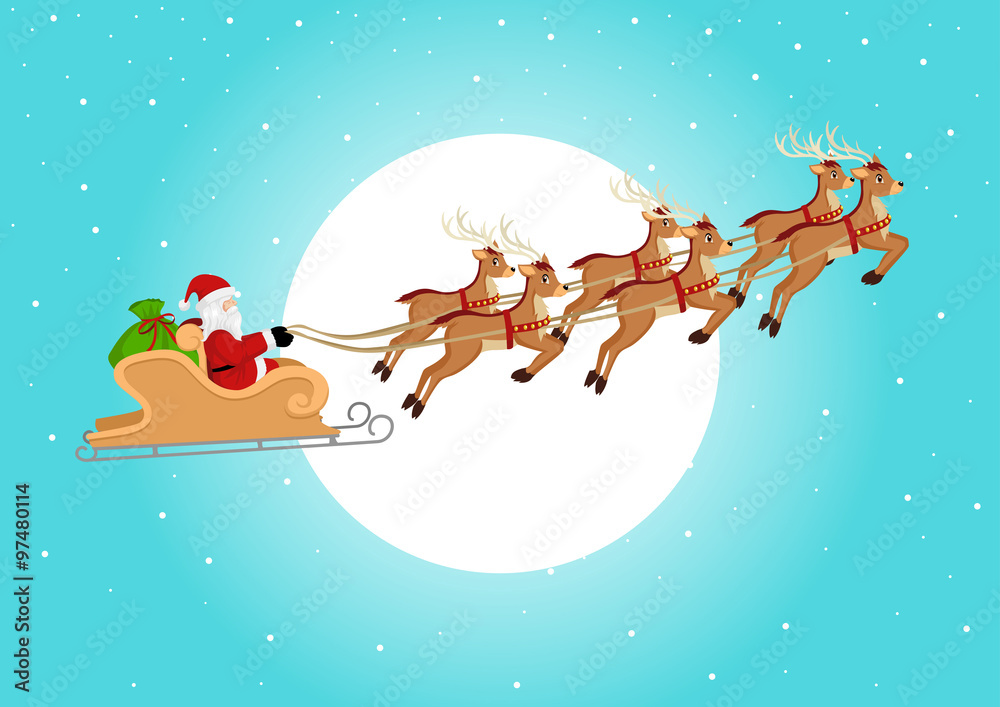 Santa Claus Riding His Sleigh