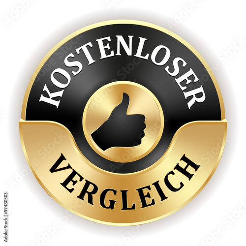 Goldener kostenloser Vergleich Siegel mit schwarzem Rand