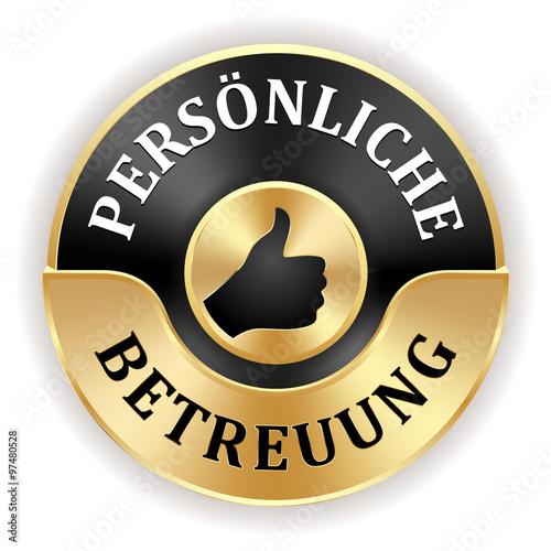 Goldener persönliche Beratung Siegel mit schwarzem Rand