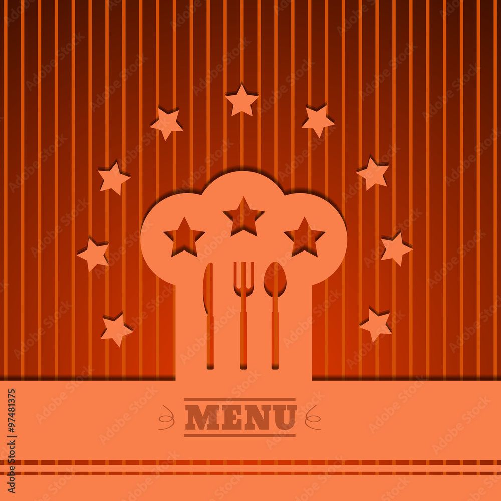 Background Chef hat sign menu Cooking symbol orange Vector eps 1
