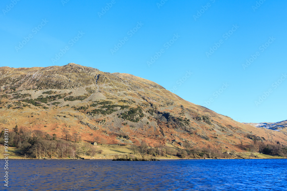 Ullswater View.  The view from Glenridding across Ullswater towards Patterdale Common in the English Lake District National Park.
