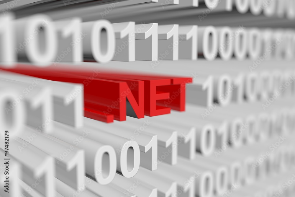 NET presented in the form of a binary code with blurred background