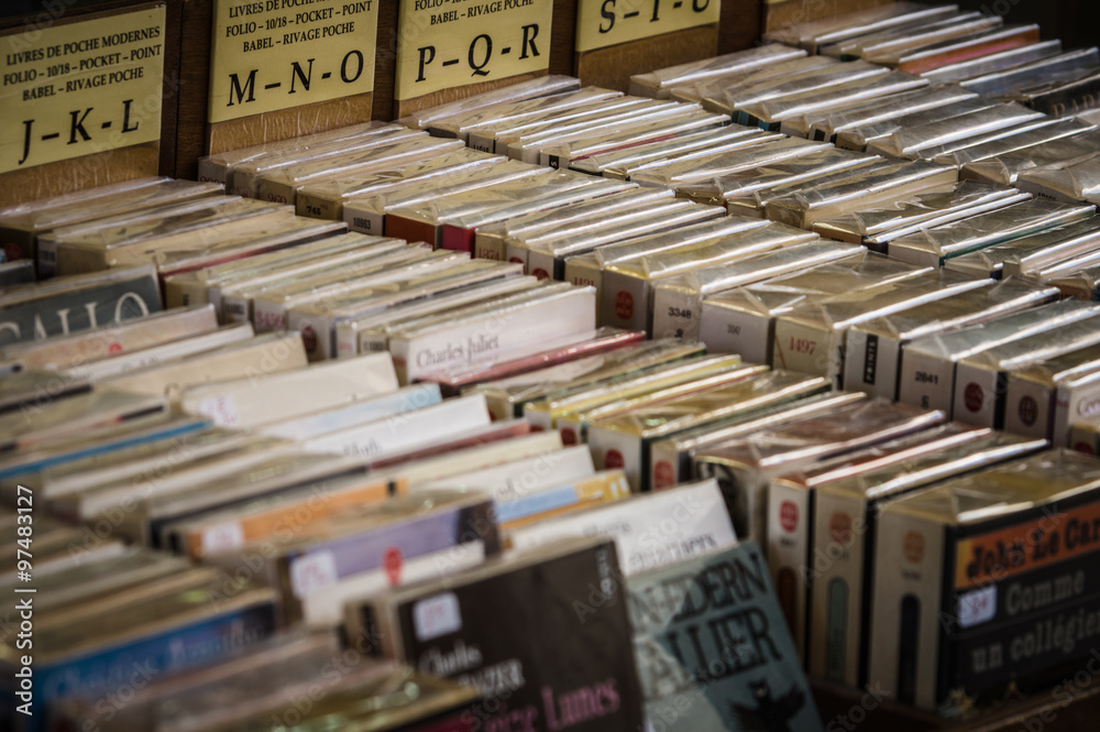 Fototapeta premium Many old books in a book shop