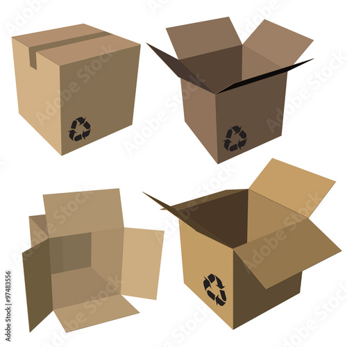 Empty cardboard box set. Ve...