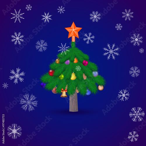 christmas spruce tree . Vec...